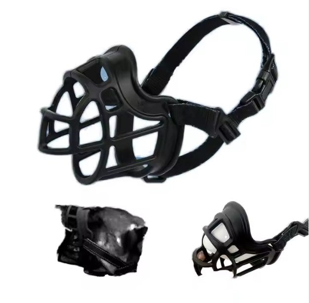 Silicone basket muzzle for dogs with adjustable straps