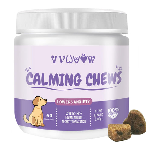 Calming Chews for Dogs with Melatonin - 60 Count Soothing Treats