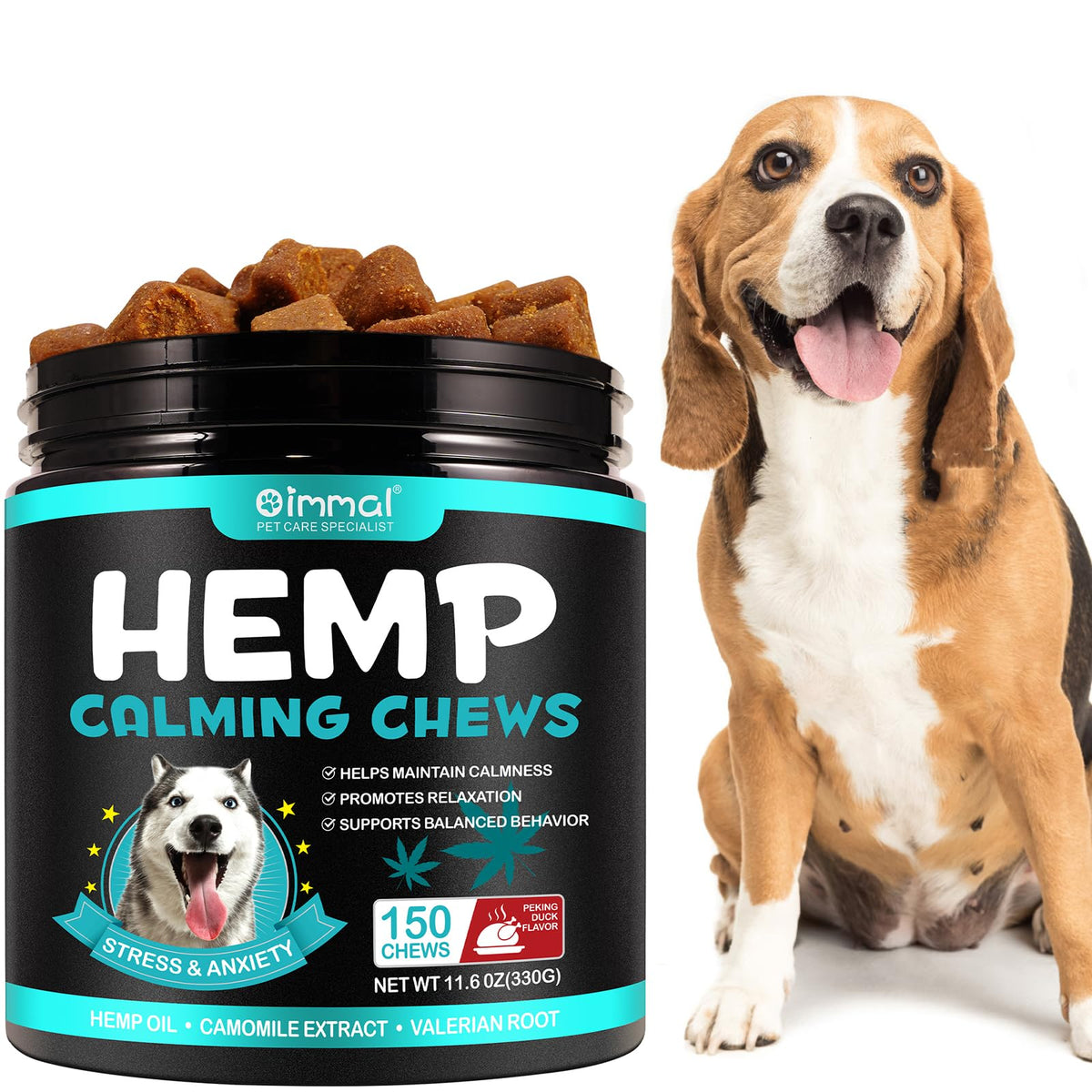 Hemp Calming Chews for Dogs - 150 Count Soothing Treats